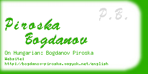 piroska bogdanov business card